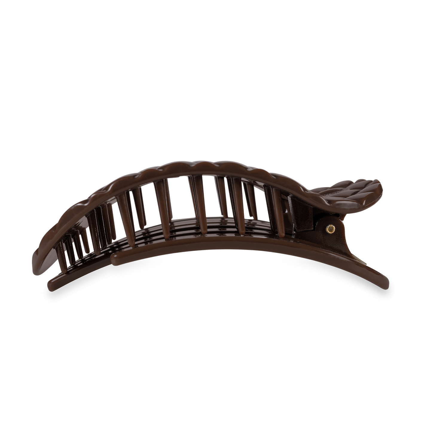 TELETIES - Flat Round Hair Clip | Large | Truly Taupe Quilted