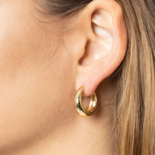 14K Gold Dipped Chunky Hoop Earrings