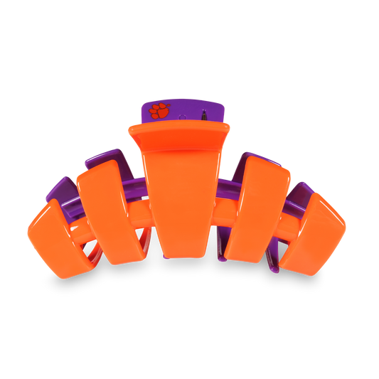 TELETIES - Classic College Hair Clip | Large | Clemson Univ.