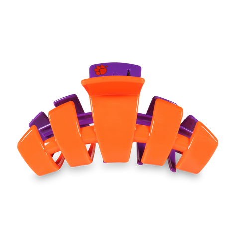TELETIES - Classic College Hair Clip | Large | Clemson Univ.