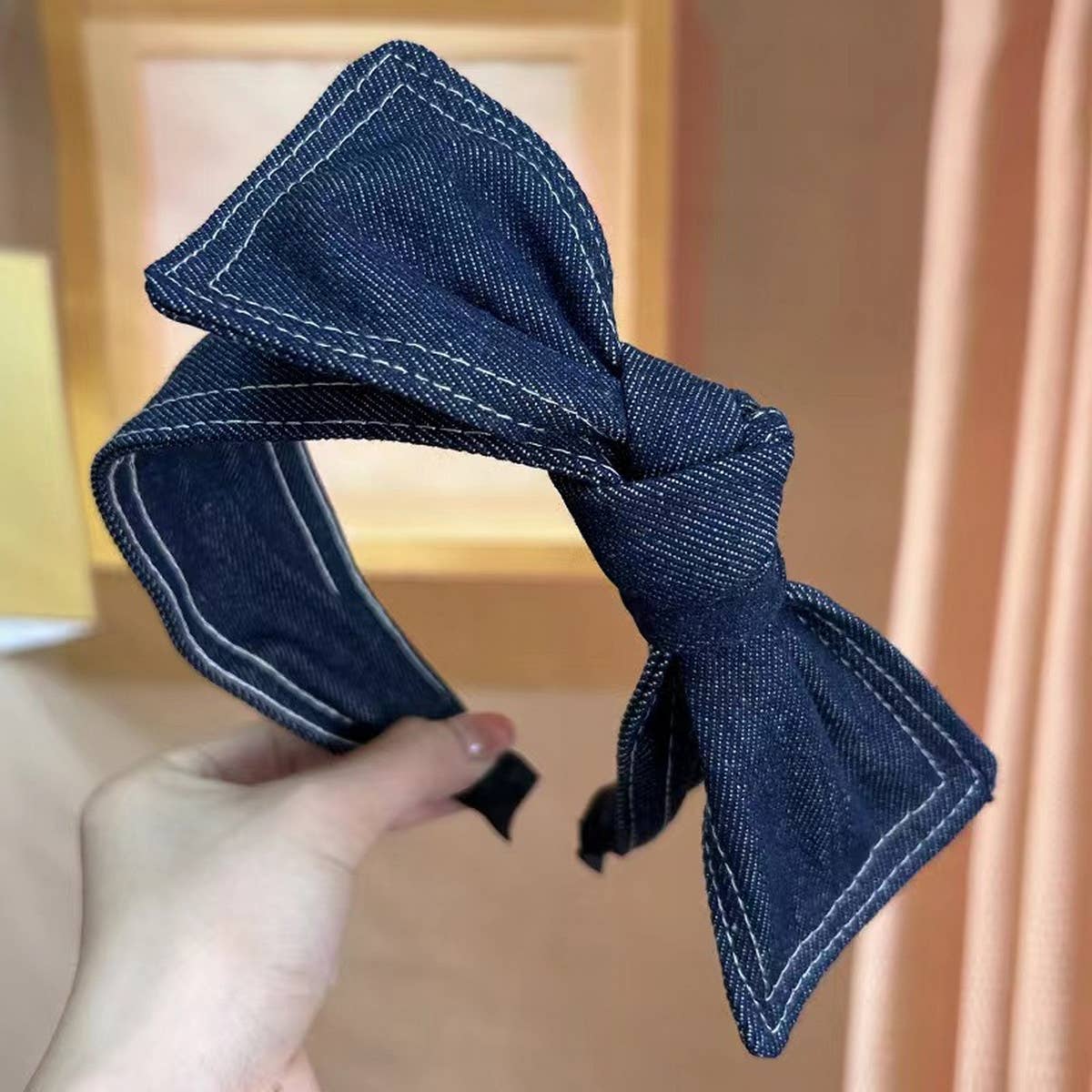 Denim Bow Headband