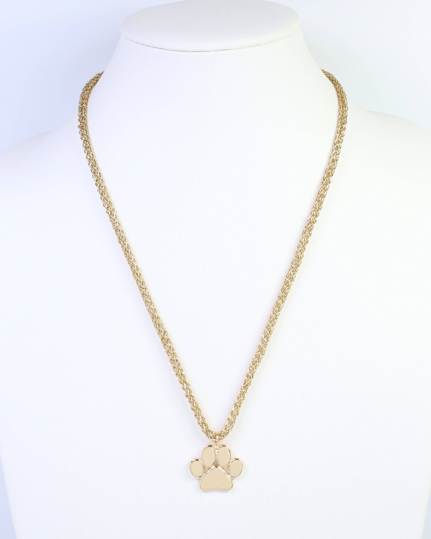 Corie Cord Necklace Paw Print Gold