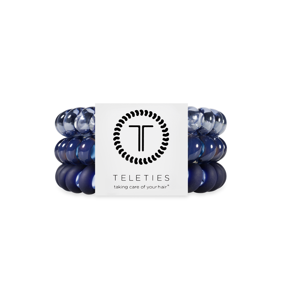 TELETIES - Spiral Hair Coils | Large | Nightfall Navy Hair Ties