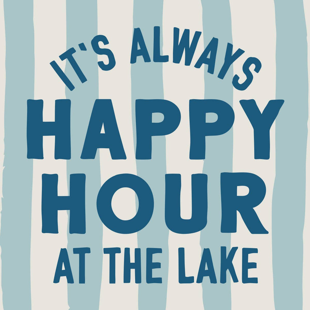 Happy Hour At The Lake Funny Cocktail Napkins