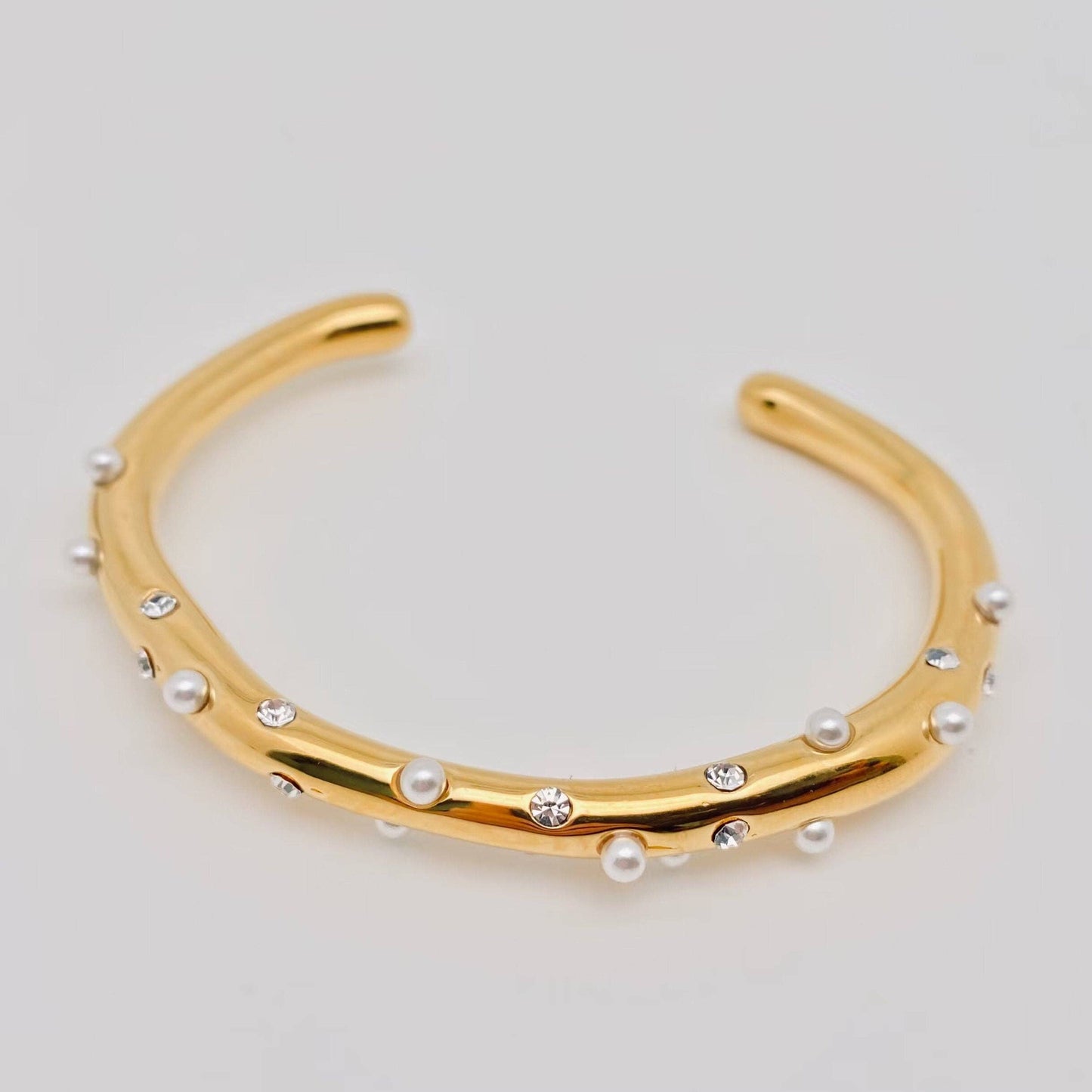 Zircon Pearl 18K Gold Plated Bangle