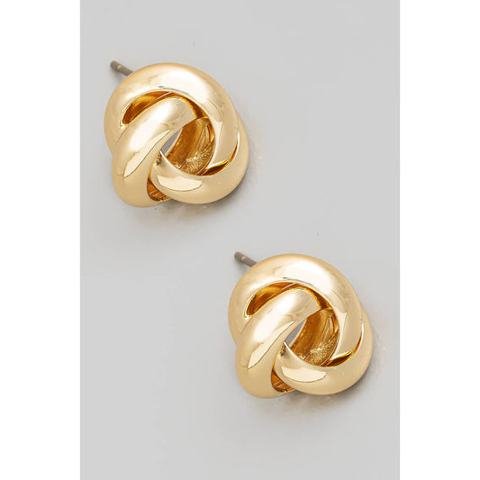Metallic Knot Stud Earrings