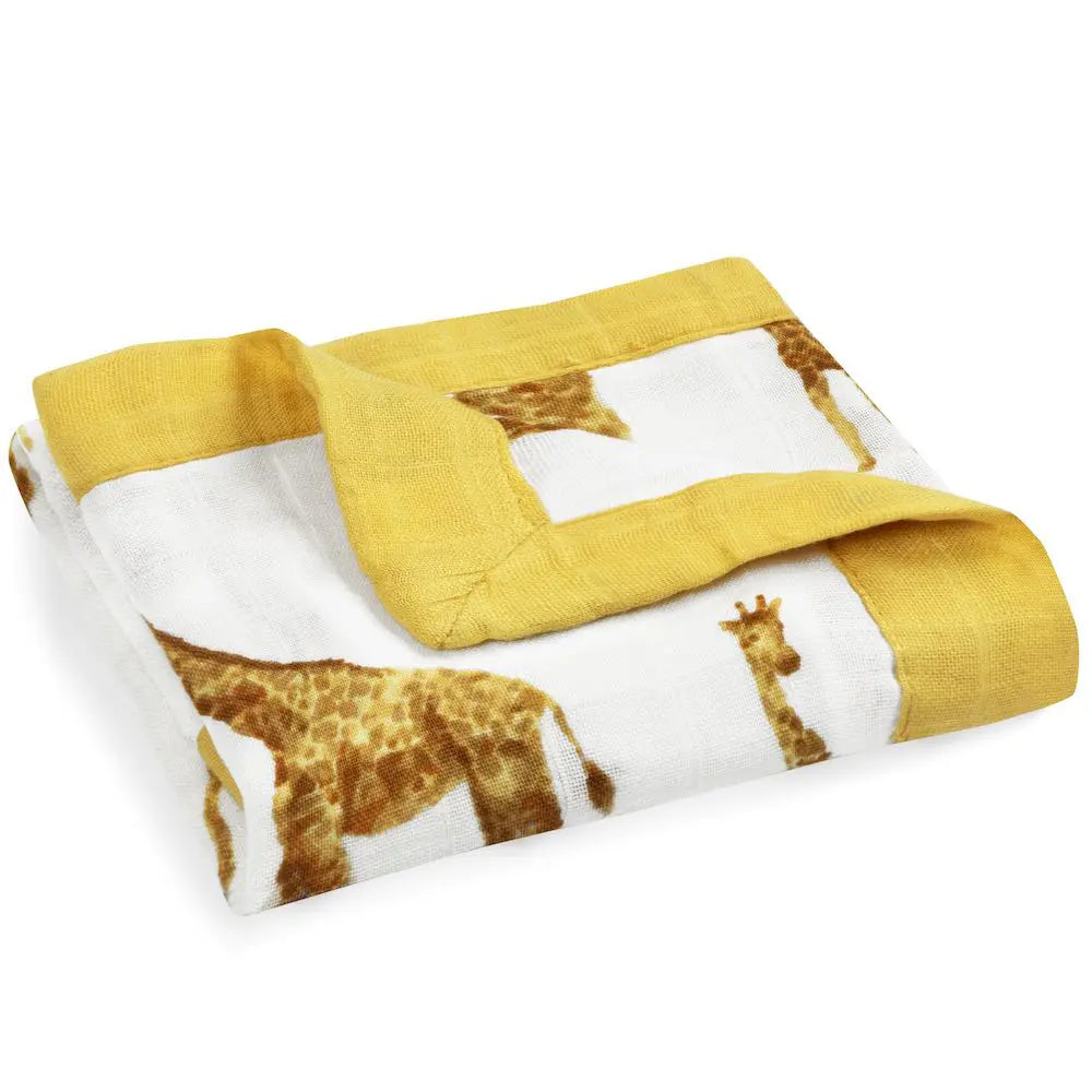 Orange Giraffe Mini Lovey Two-Layer Muslin Security Blanket