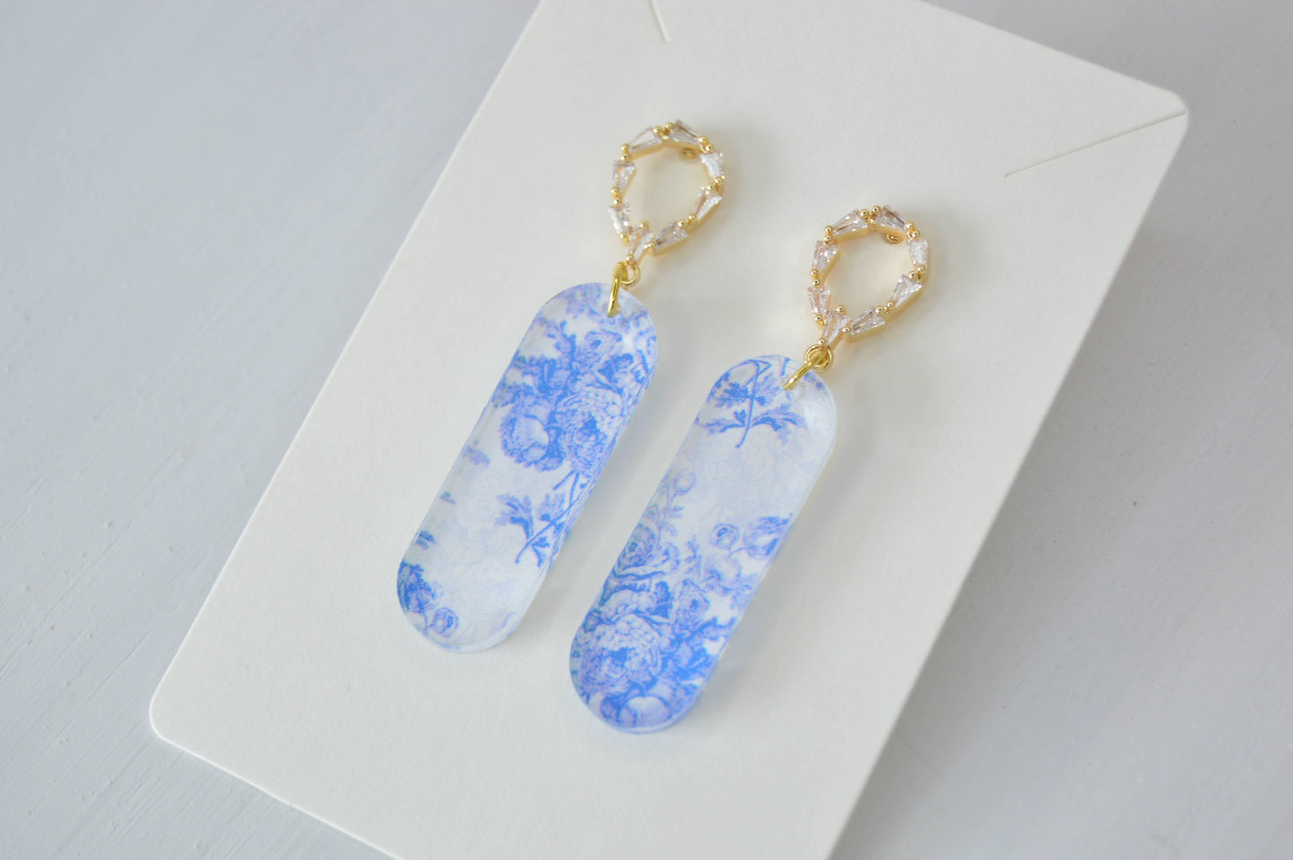 Long Oval Dangle Acrylic Earrings