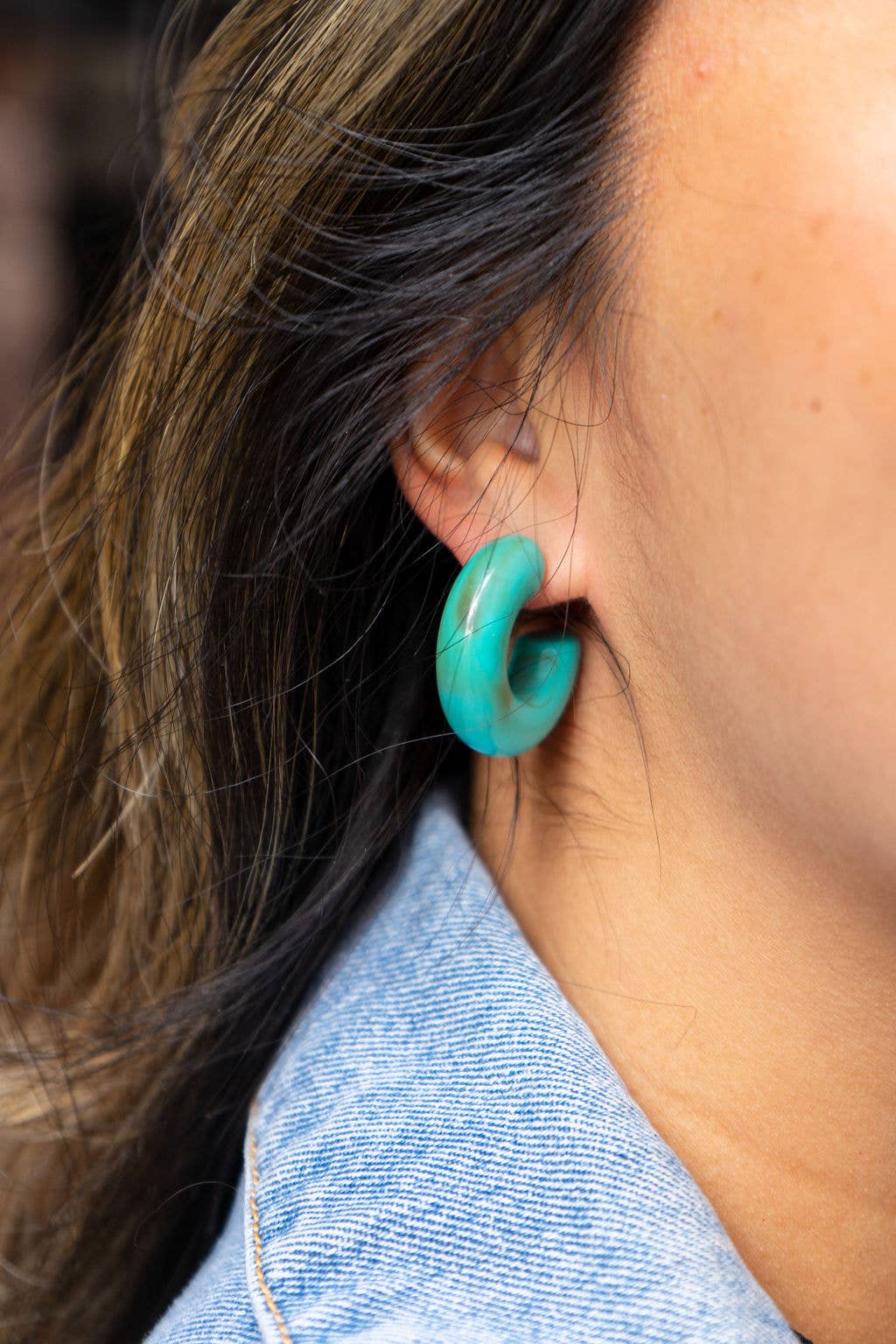 Turquoise Chloe Hoops