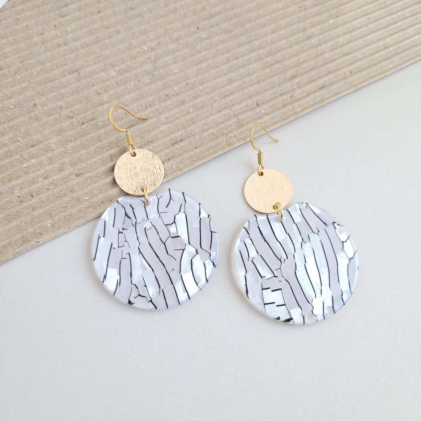 Spiffy & Splendid - Zoey Earrings - Pearl Black Stripe // Jewelry