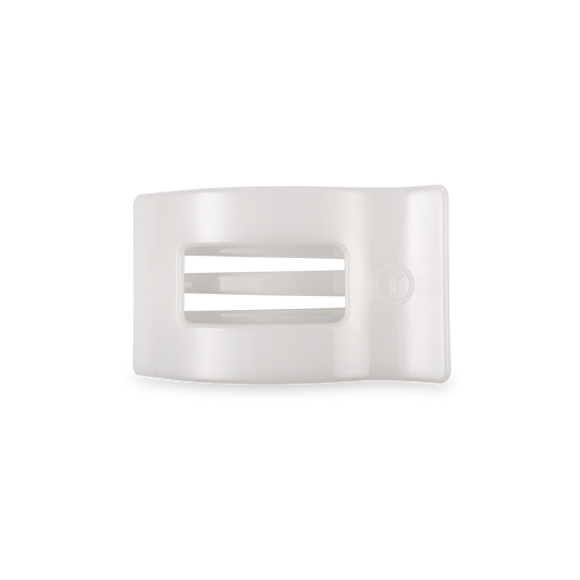 TELETIES - Flat Rectangle Hair Clip | Small | Coconut White