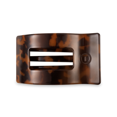 TELETIES - Flat Rectangle Hair Clip | Medium | Tortoise