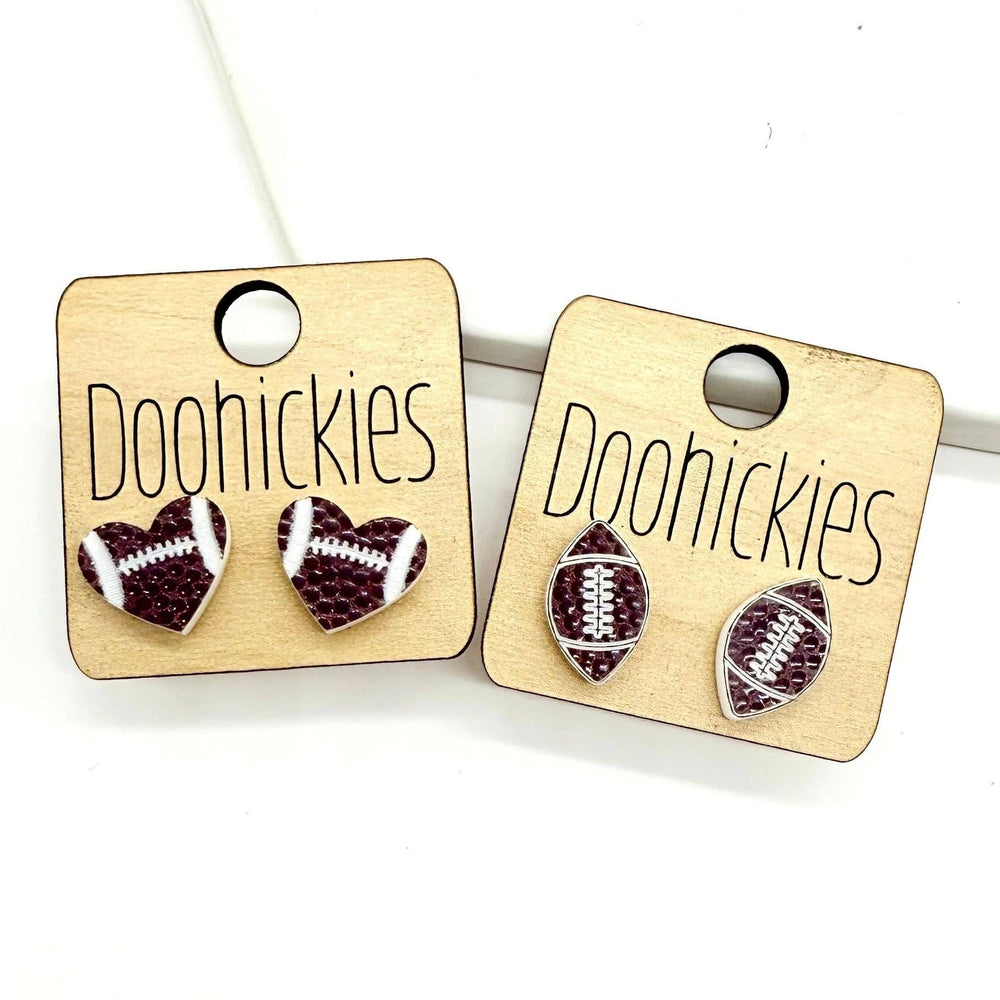 Textured Football Stud Earrings