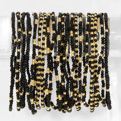 Game Day Beaded Stretch Bracelets Black