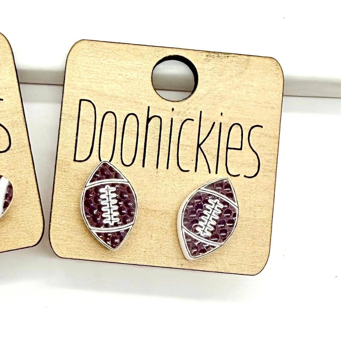 Textured Football Stud Earrings
