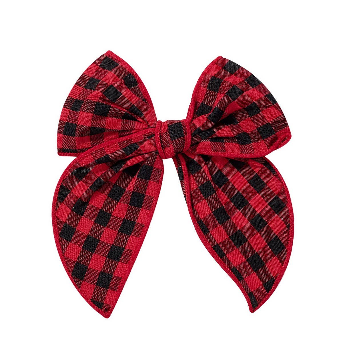 Vintage Plaid Bow Tail Hair Clip for Kids_CWAHA6677