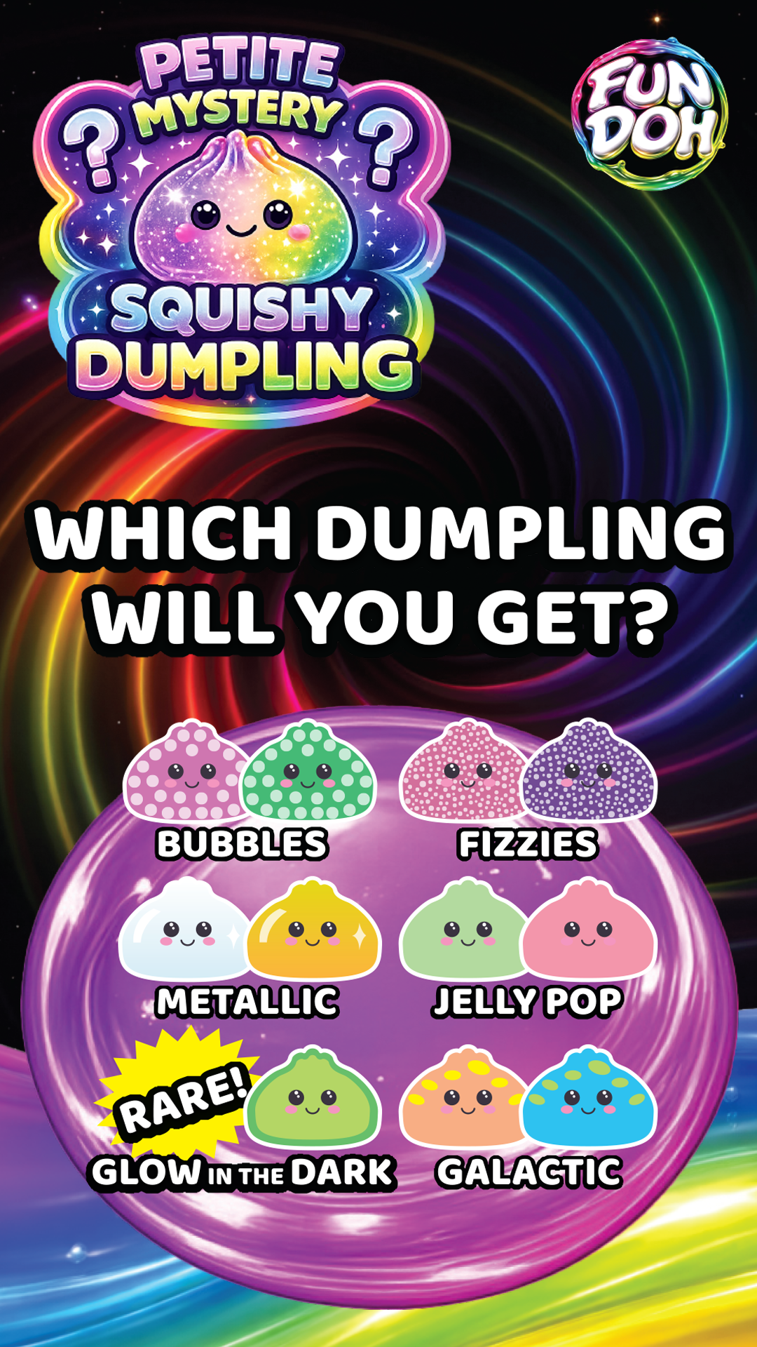 2.5" Fun Doh Squishy Mystery Mini Dumpling