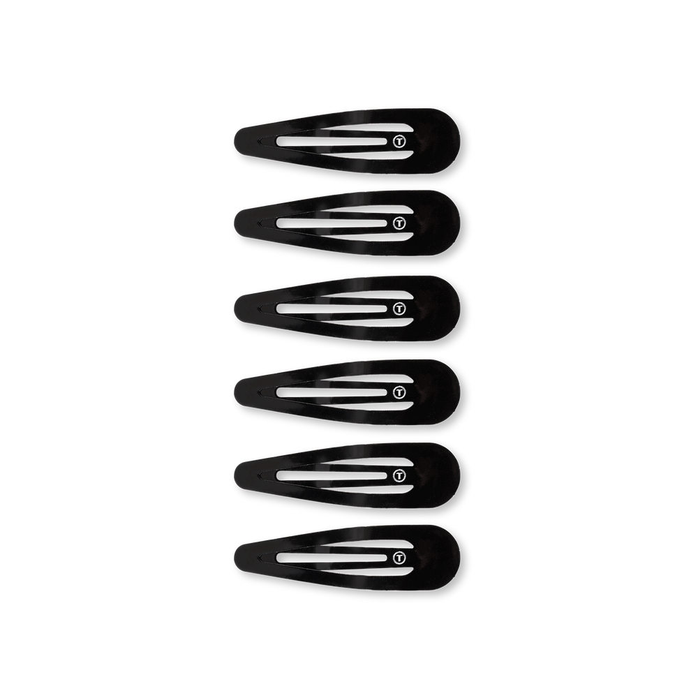 TELETIES - Snap Clip | Jet Black | 6 Count