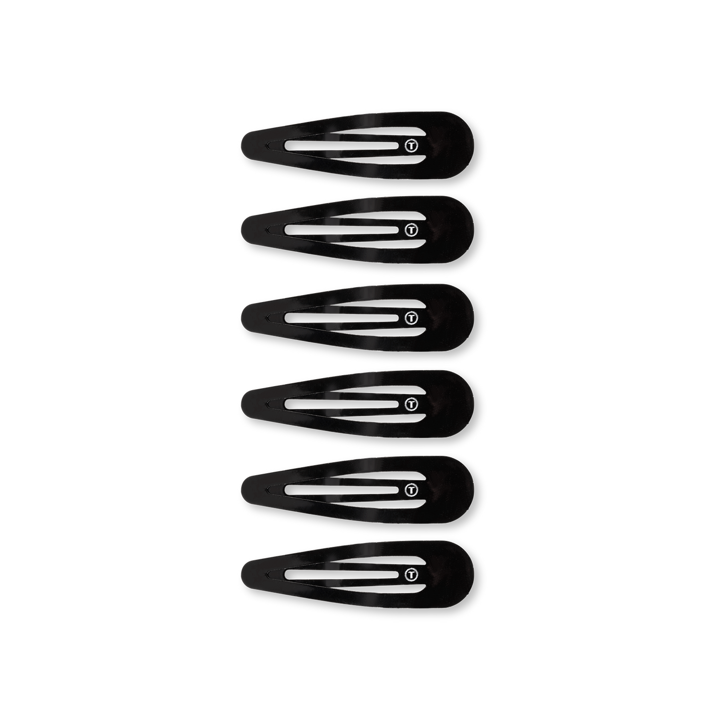 TELETIES - Snap Clip | Jet Black | 6 Count