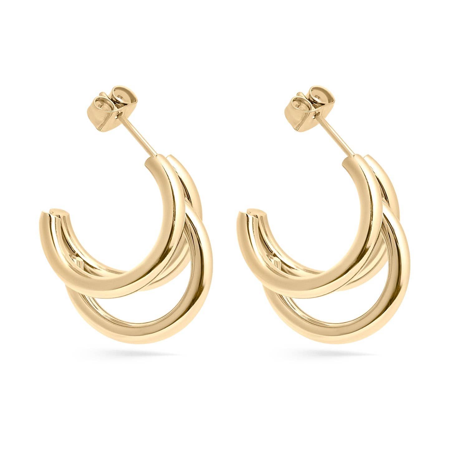 18K Gold Dipped Huggie Hoop Earrings