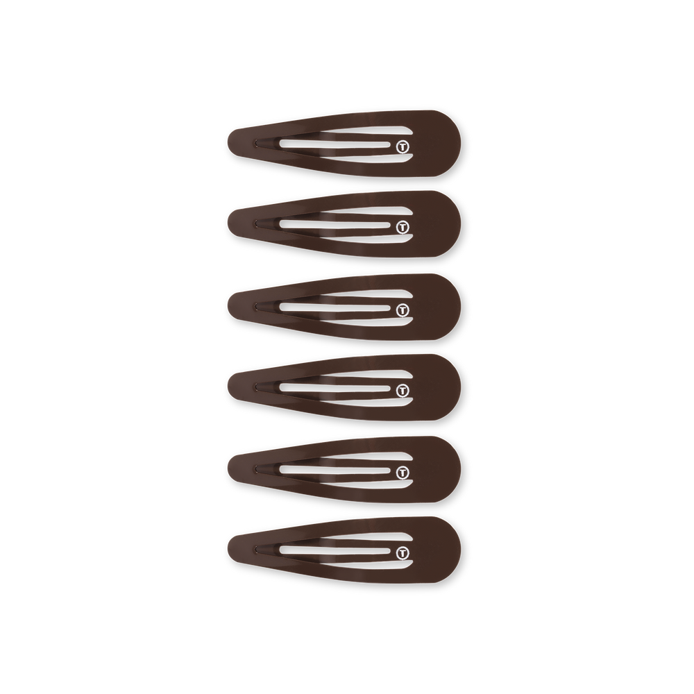 TELETIES - Snap Clip | Brown | 6 Count