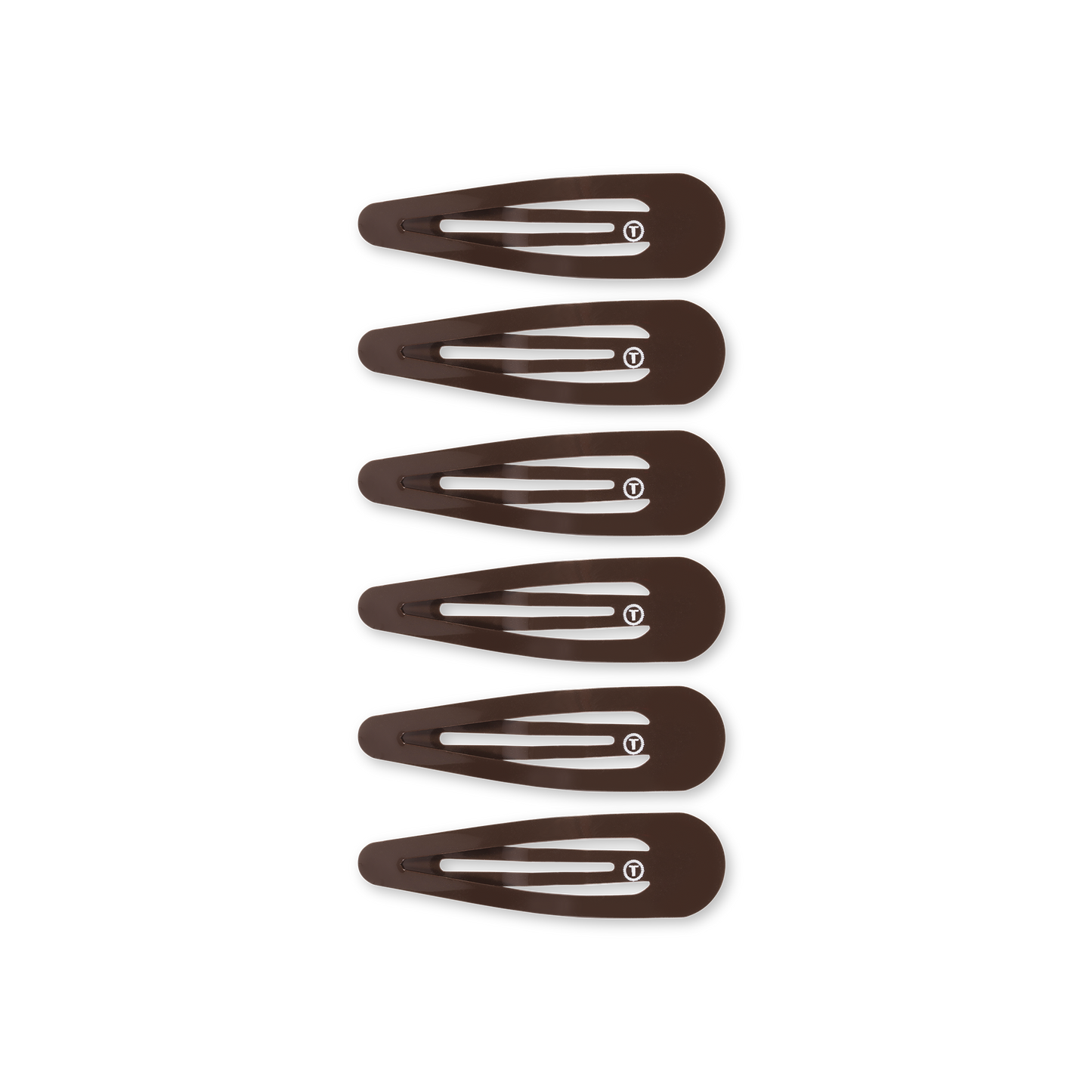 TELETIES - Snap Clip | Brown | 6 Count