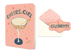 Cheers, Girl Deluxe Greeting Card