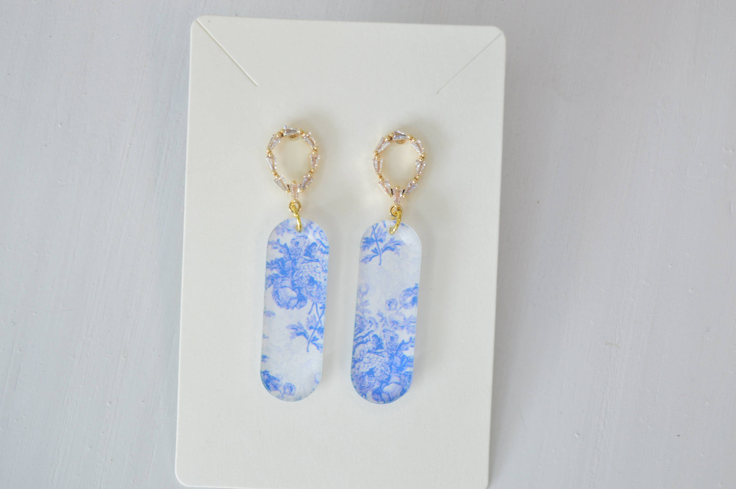 Long Oval Dangle Acrylic Earrings