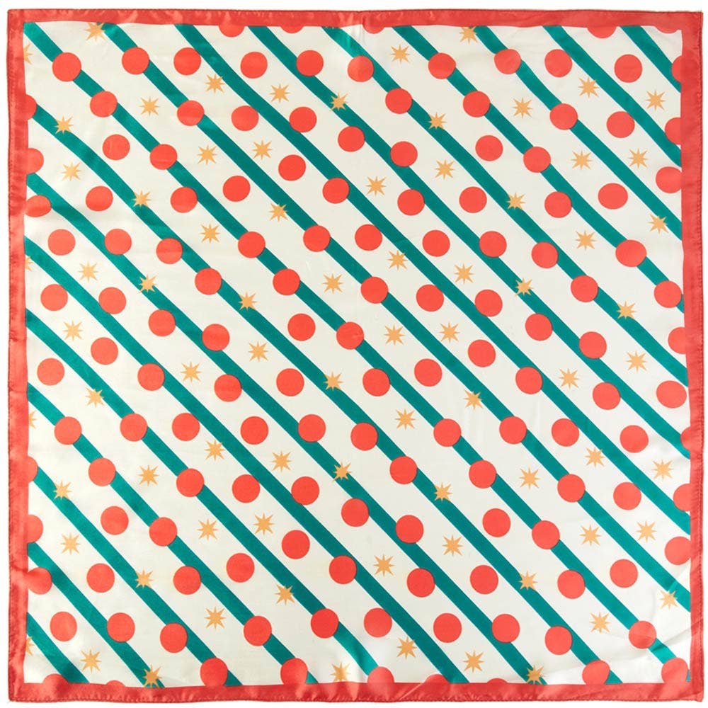 Christmas Festive Polka Dot Pattern Square Bandana Scarf