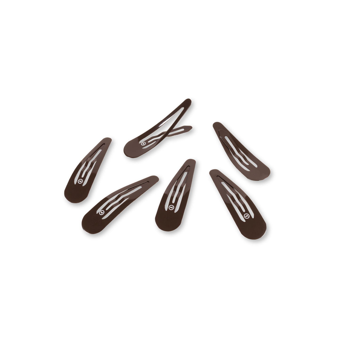 TELETIES - Snap Clip | Brown | 6 Count
