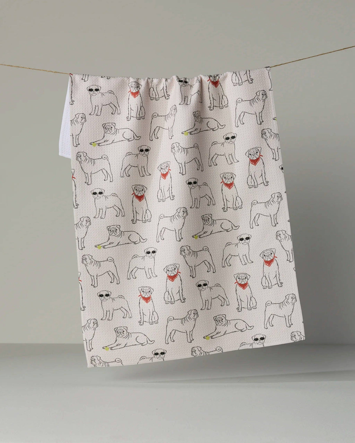 Geometry - Pug Pals Tea Towel