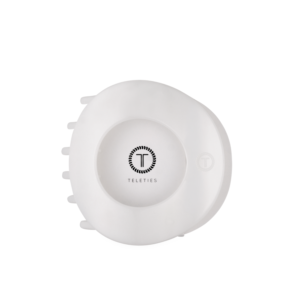 TELETIES - Coconut White | Large | Flat Circle Hair Clip