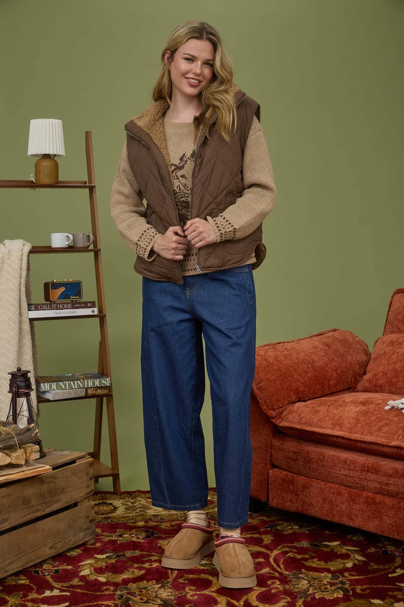 Quilted Zip Up Fleece Vest