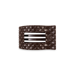 TELETIES - Flat Rectangle Hair Clip | Small | Truly Taupe Quilted