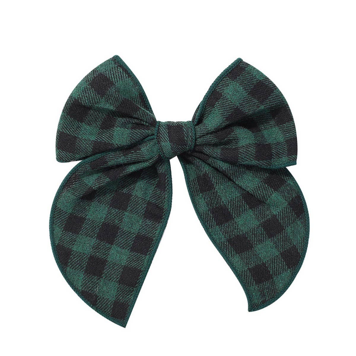Vintage Plaid Bow Tail Hair Clip for Kids_CWAHA6677