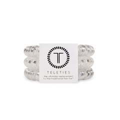 TELETIES - Spiral Hair Coils | Large | Silver Slay Hair Ties