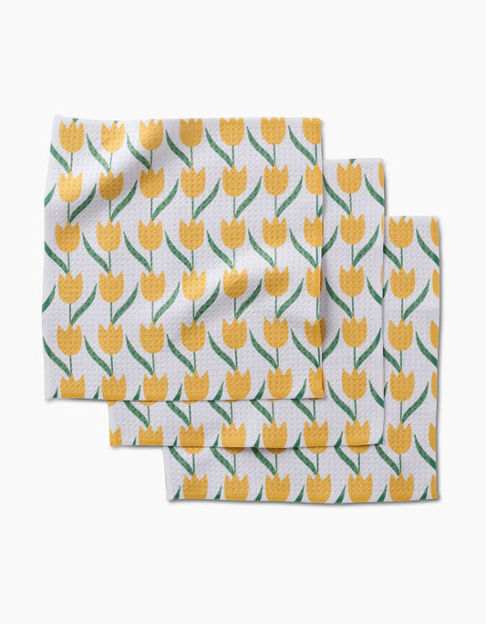 Geometry - Spring Tulip Flowers Dishcloths