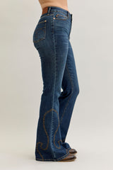 Western Flare Stud Detail Jeans