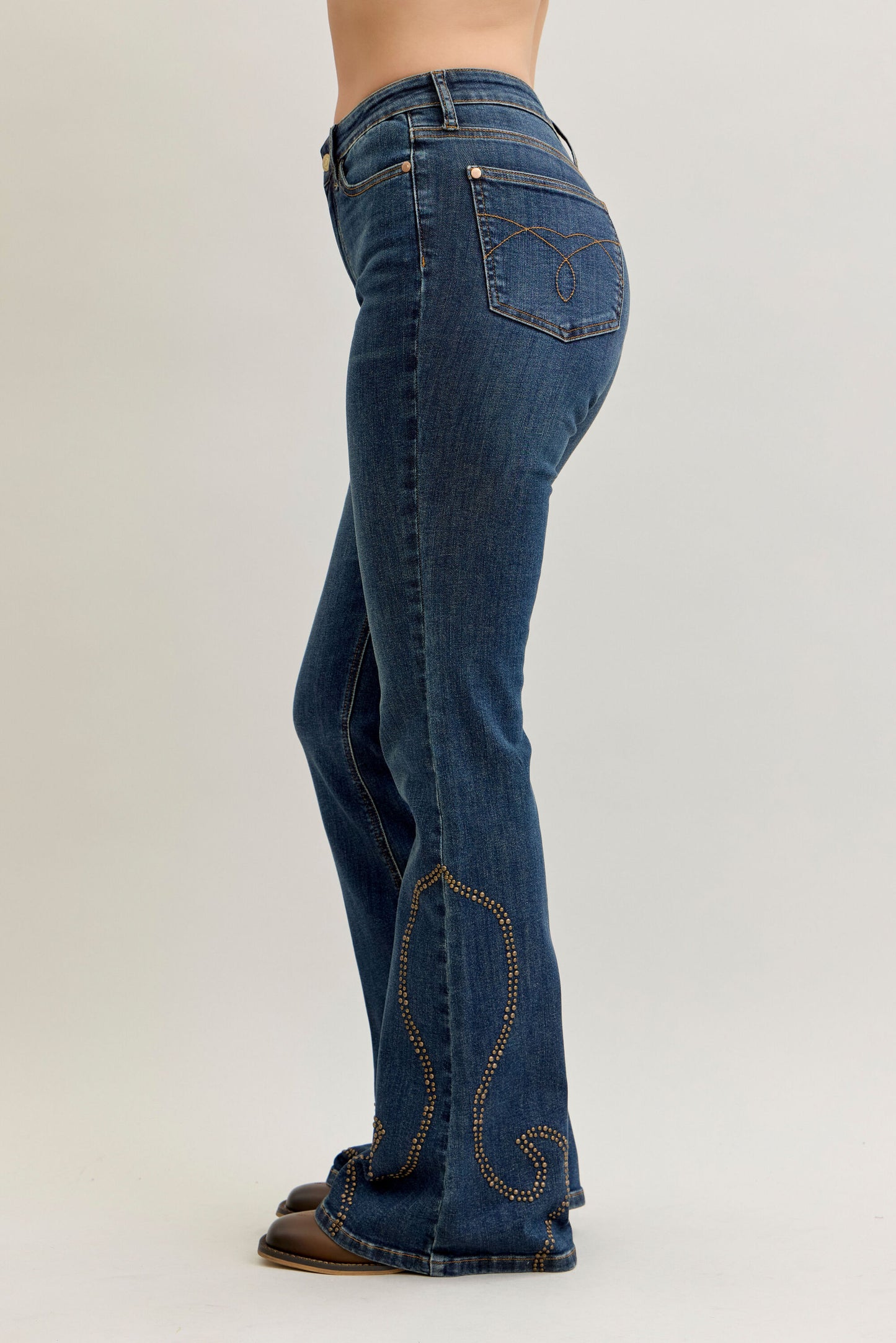 Western Flare Stud Detail Jeans