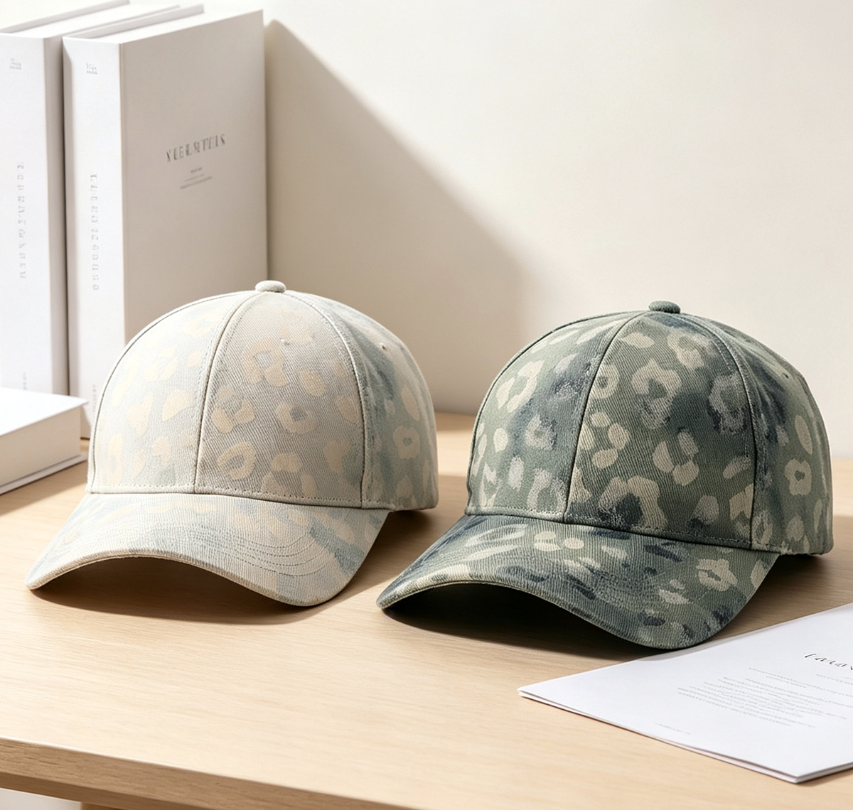 Muted Morandi Leopard Print Baseball Cap