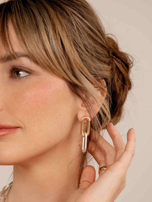 Cable Link Drop Earrings