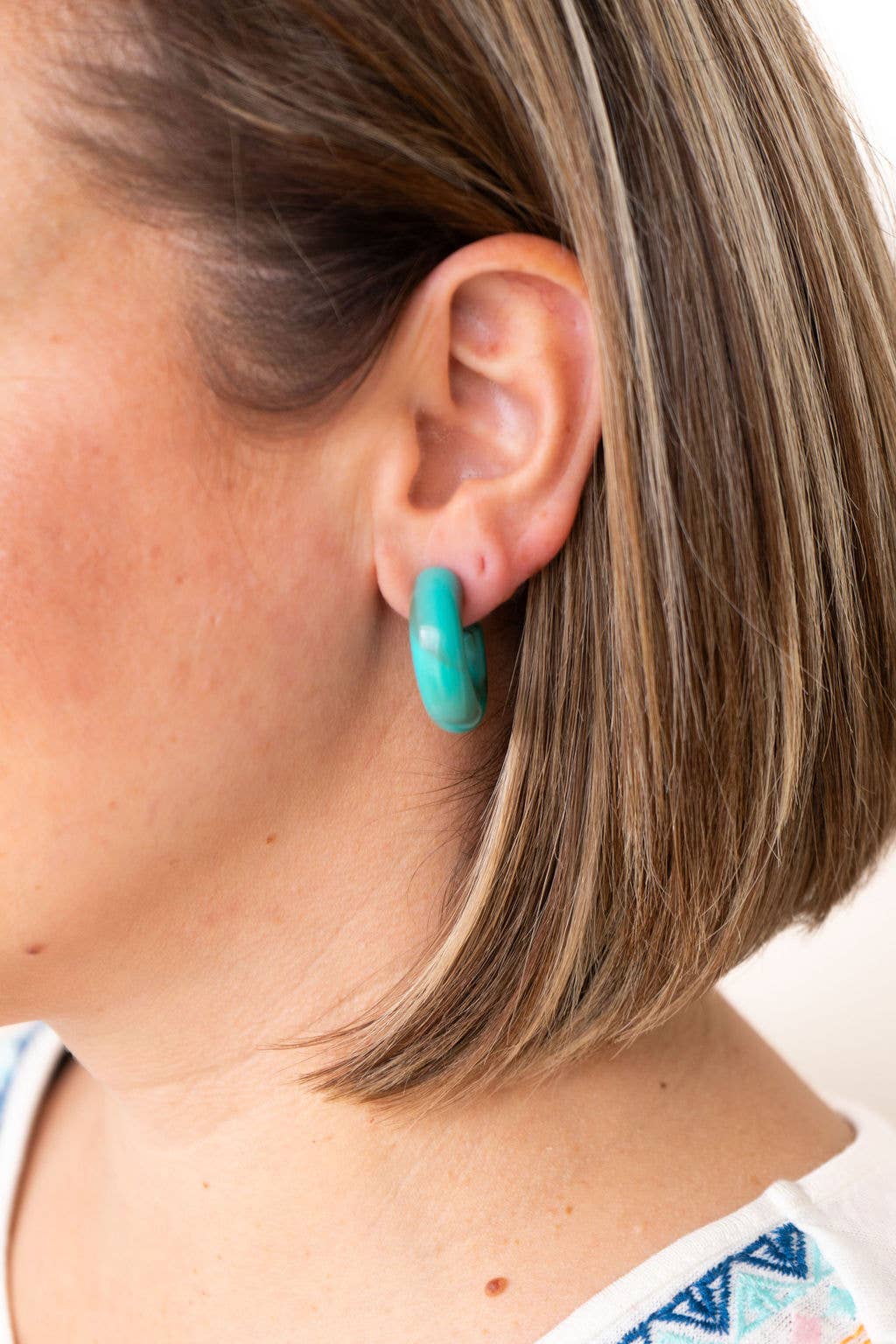 Turquoise Chloe Hoops