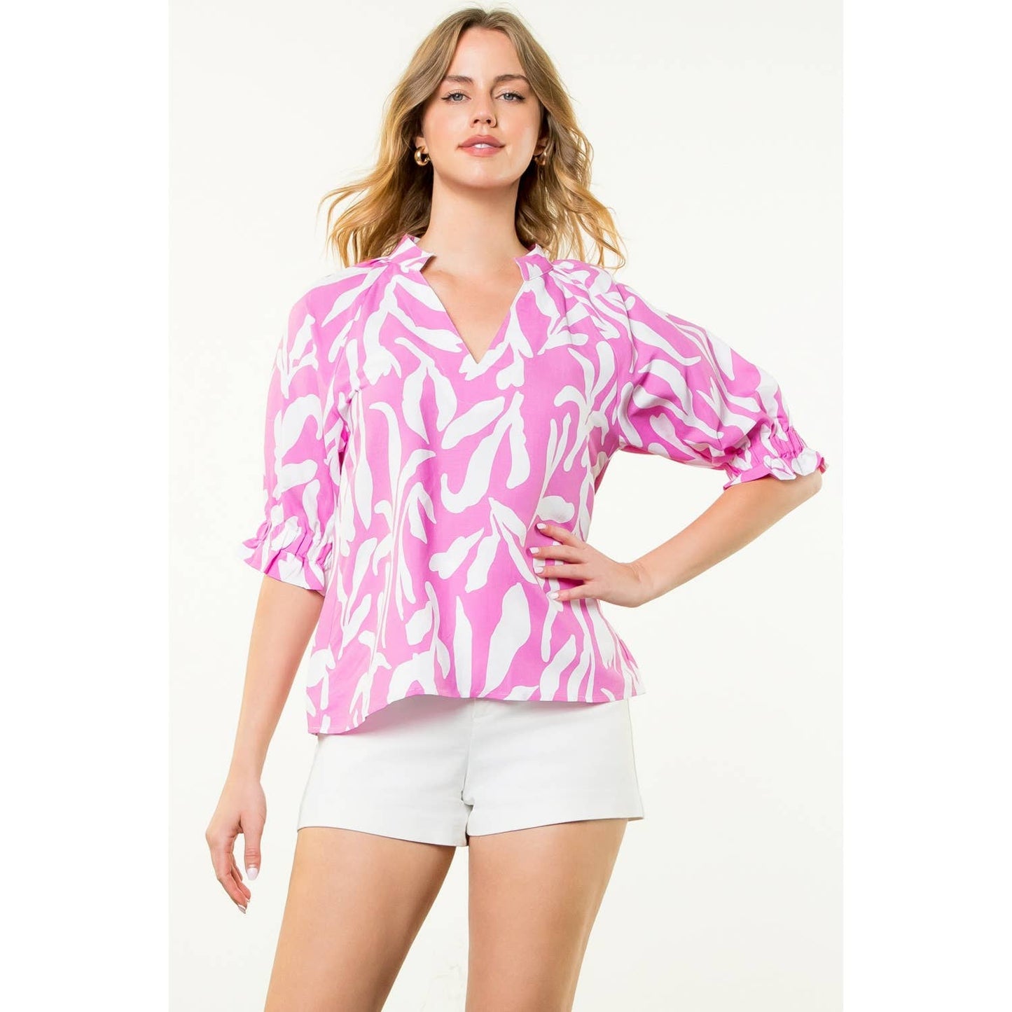 V-Neck Abstract Top