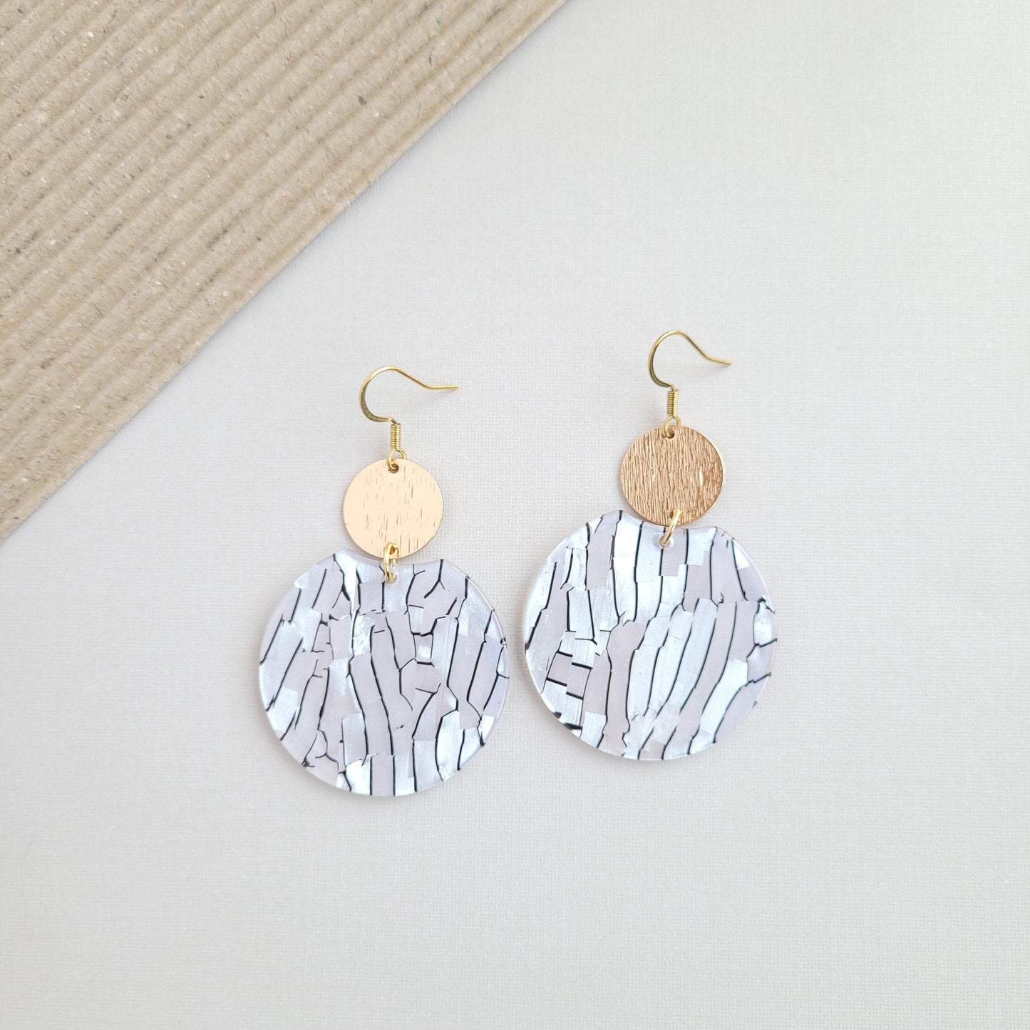 Spiffy & Splendid - Zoey Earrings - Pearl Black Stripe // Jewelry