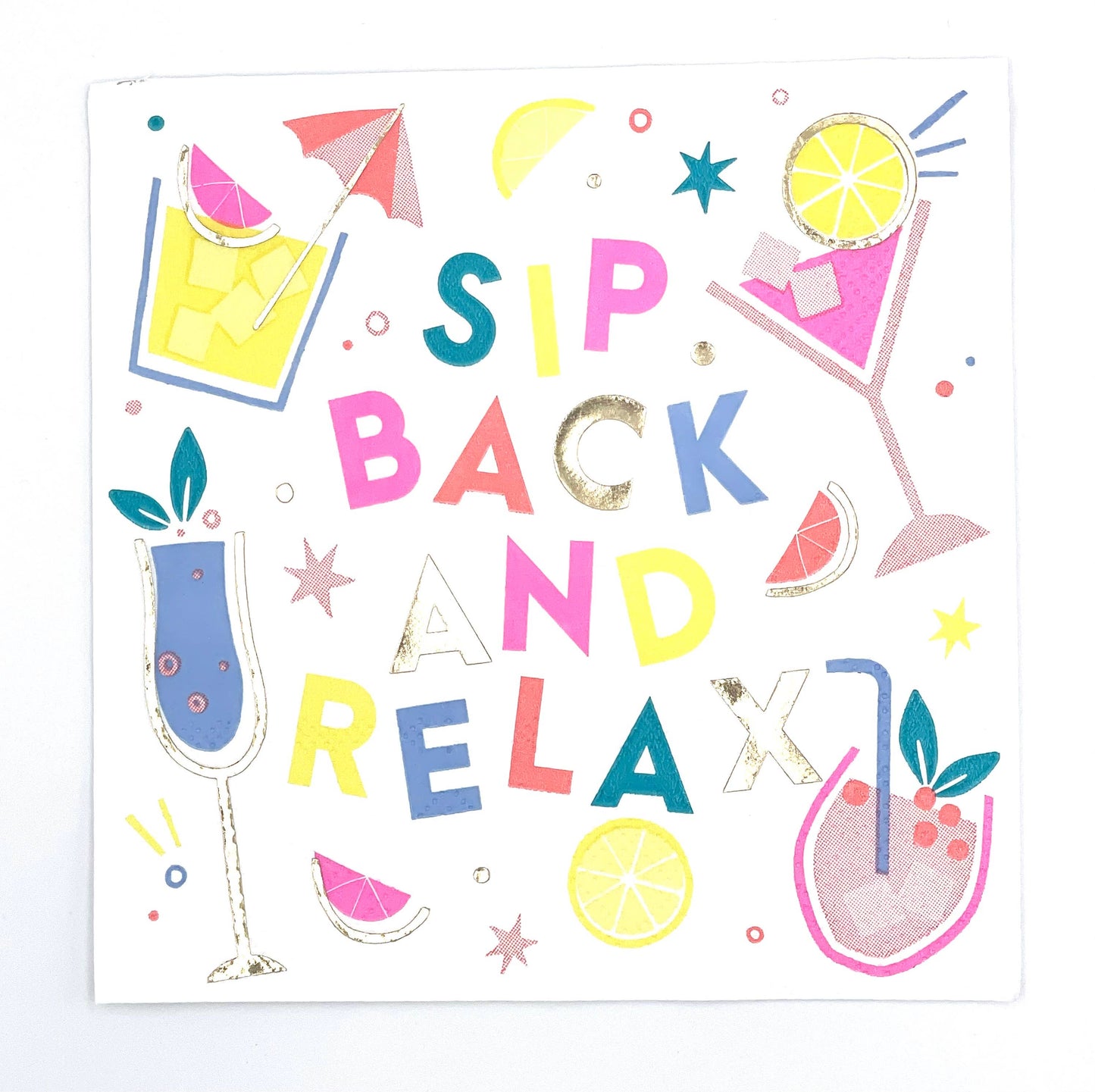 Sip Back and Relax Foil Funny Cocktail Napkins