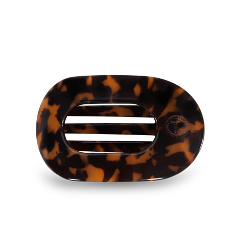 TELETIES - Round Flat Hair Clip | Small | Tortoise
