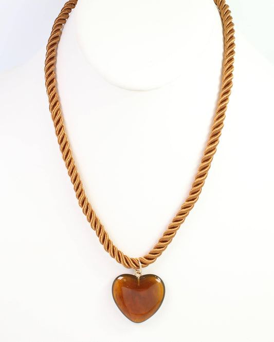 Corded Heart Pendant Necklace