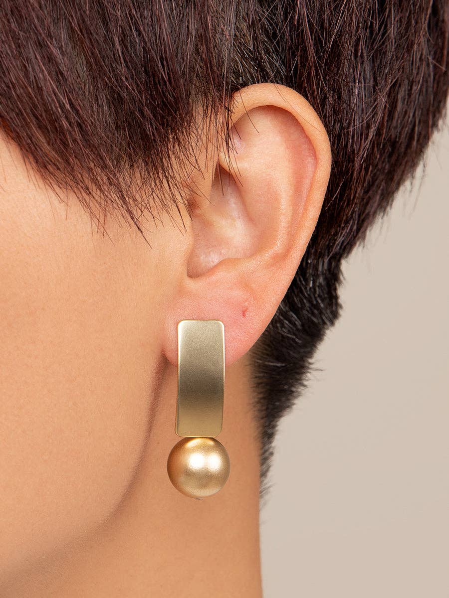 ZENZII - Matte Gold Resin Bead Drop Earring
