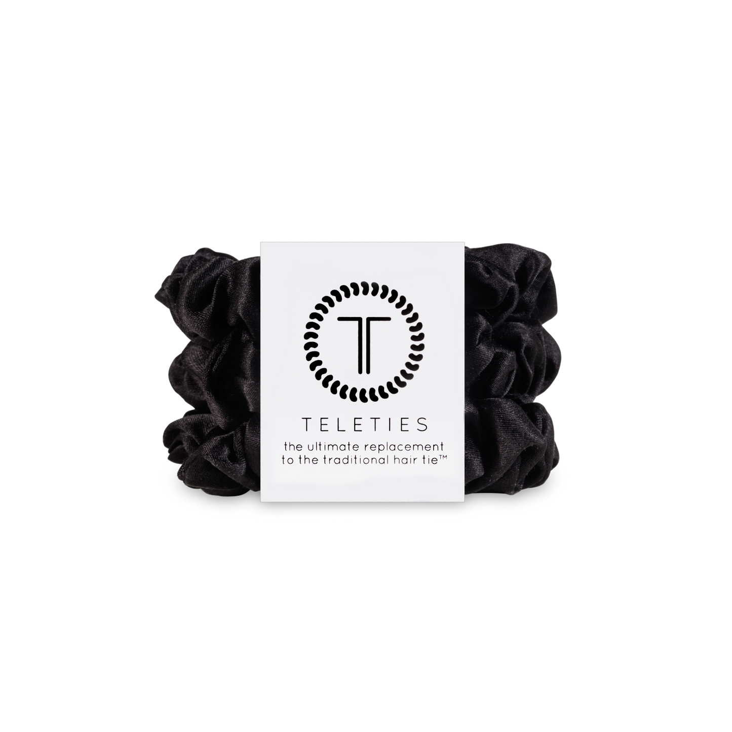 TELETIES - Silk Hair Scrunchie | Small | Jet Black