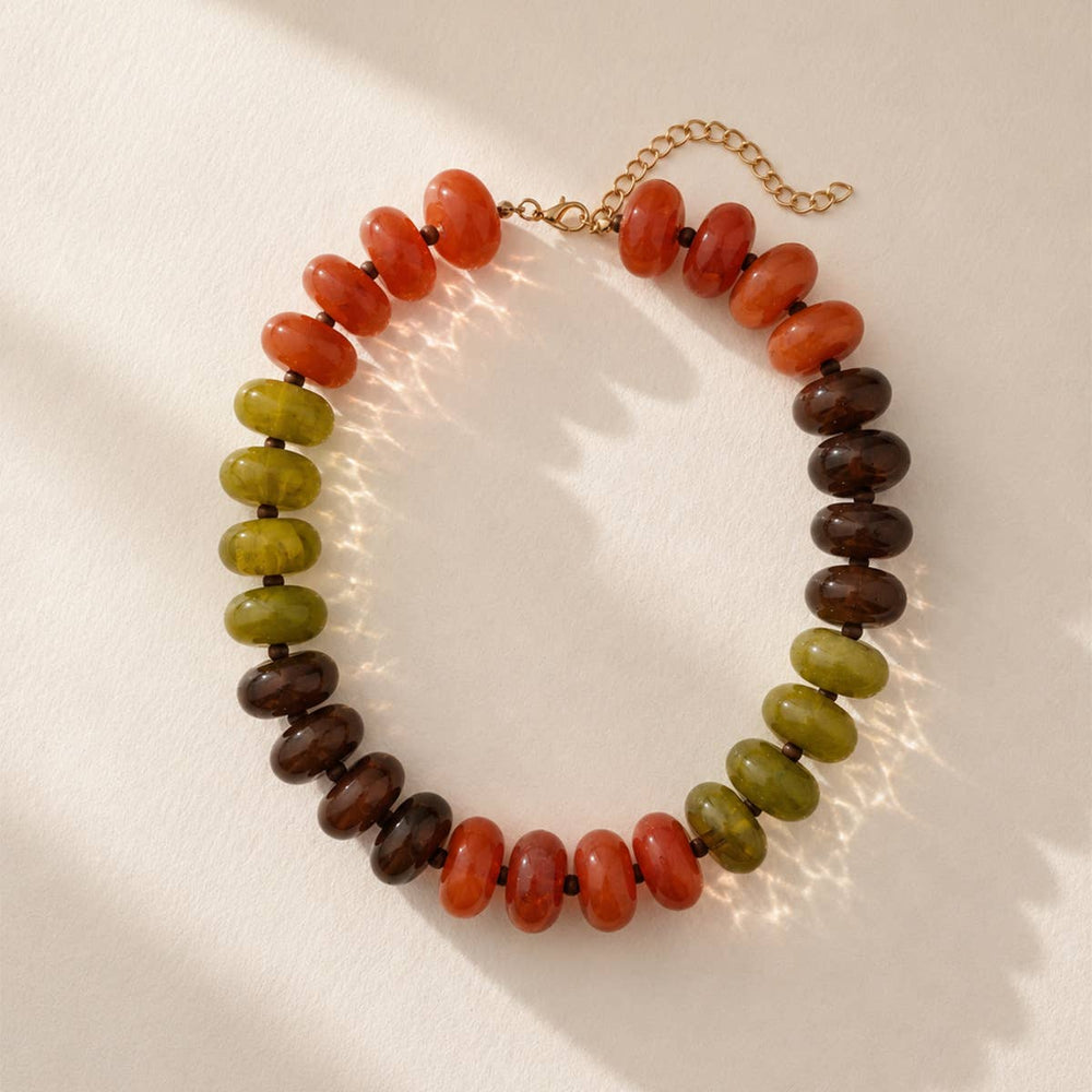 Color Block Chunky Bead Necklace
